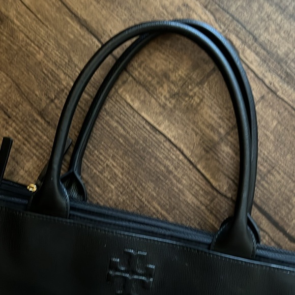 Tory Burch Black Ella Canvas and Leather Tote🔥 - Picture 8 of 16